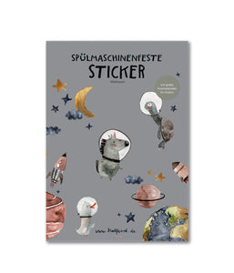 Spülmaschinenfeste Sticker "Weltraum"