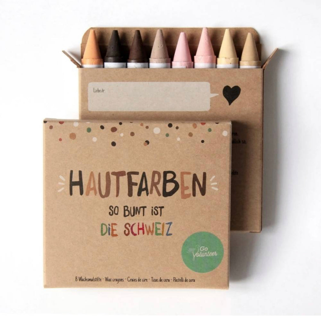 8 Hautfarben Wachsmalstifte | Schweiz Edition