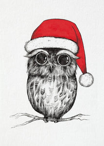 Postkarte Weihnachtseule