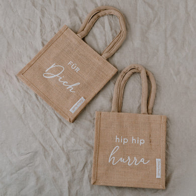 Mini Jute Shopper - Für dich - Hip hip hurra