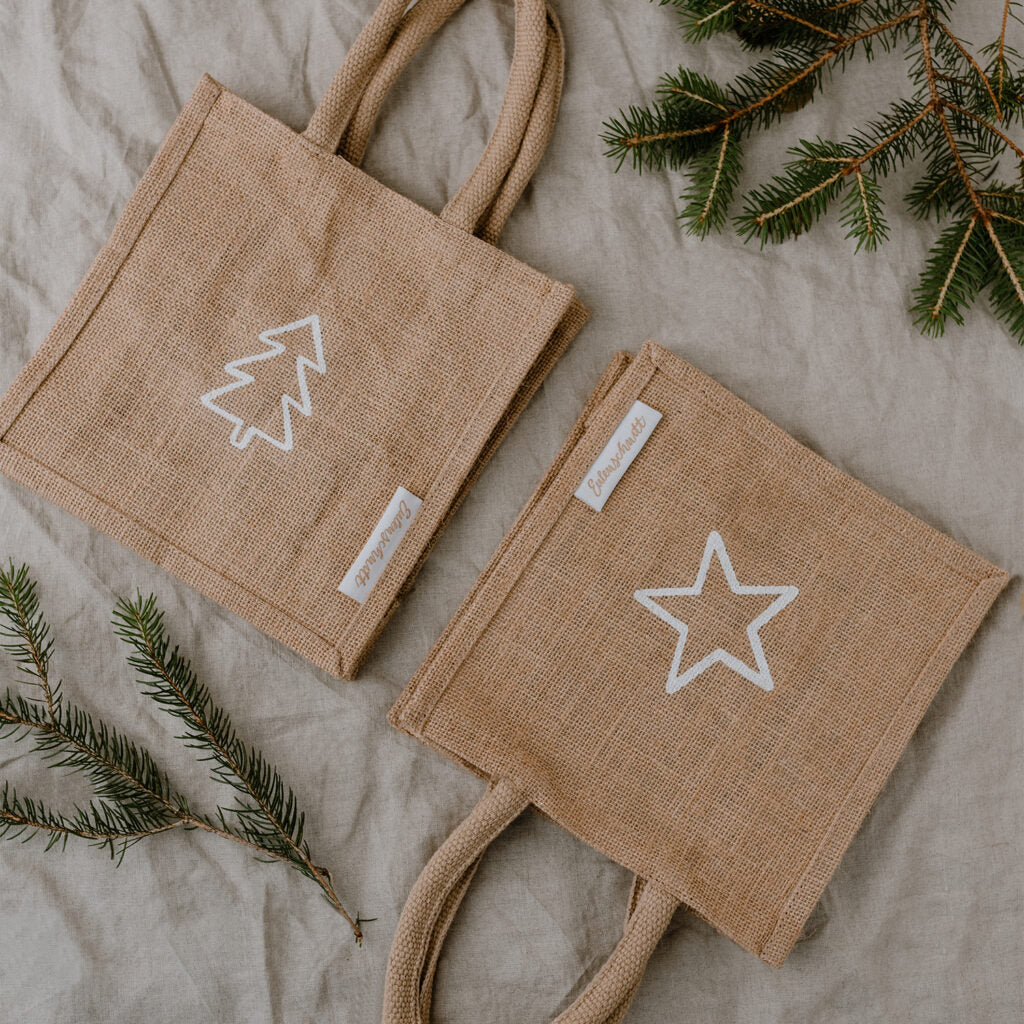 Mini Jute Shopper - Stern - Tanne