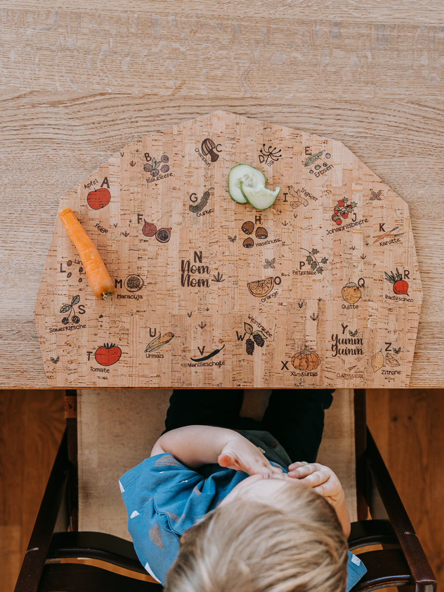 Kinder Tischset - Kork - Früchte und Gemüse