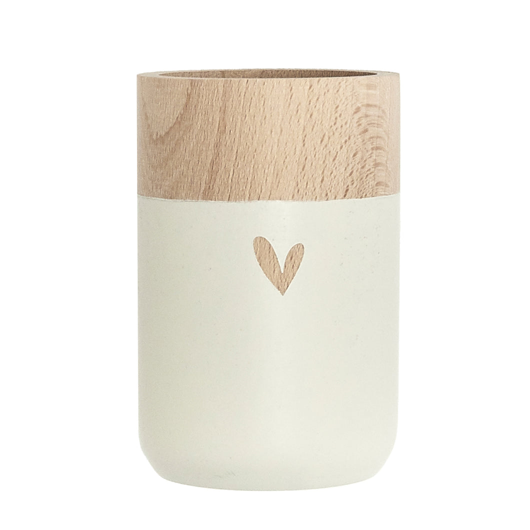 Kleine Holzvase - Herz