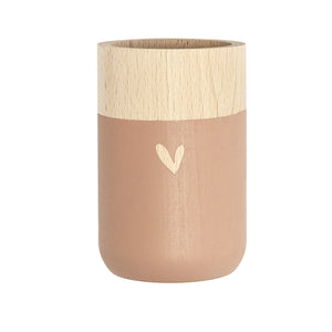 Kleine Holzvase - Herz